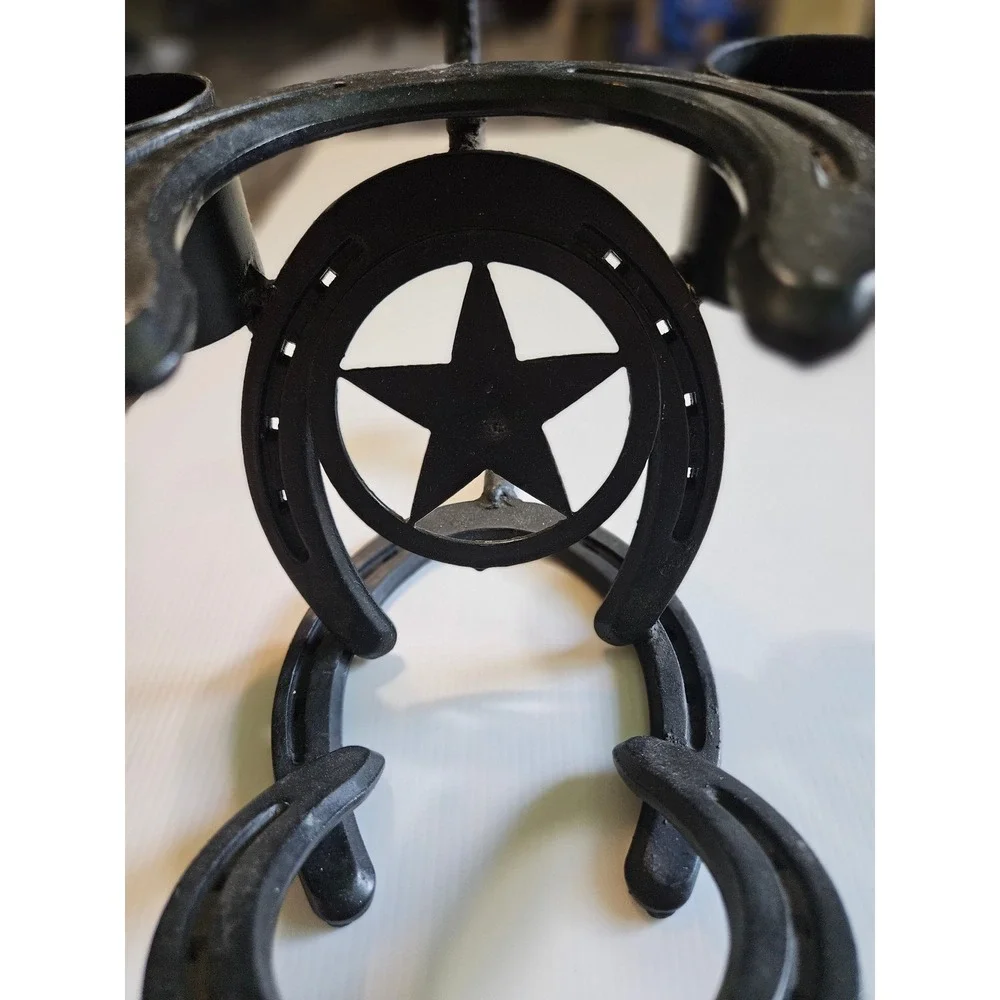 Rustic Horseshoe Metal Candle Holder‎ Texas Star Western Farmhouse Decor Black